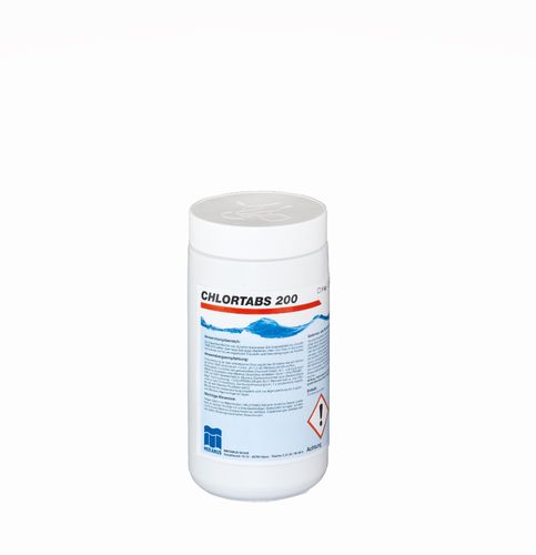Chlortabs 200, langsamlöslich, organische Chlortabletten (200 g), ca. 90% Chlorgehalt, 1,0 kg Dose