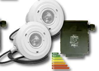 LED-Lichtset 2 aus 2 x MINI POWER Line LED Scheinwerfer weiß und Trafo
